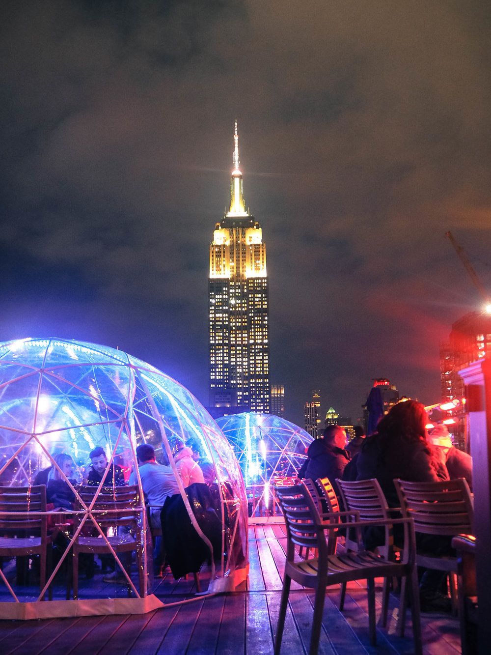 Beautiful rooftop views at night